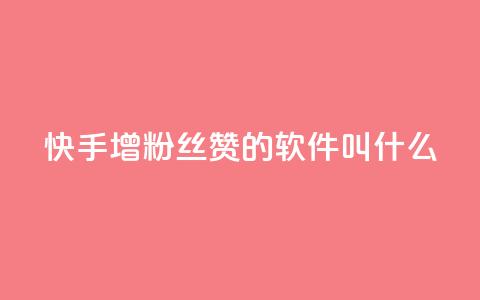 快手增粉丝赞的软件叫什么 - 快速提升快手粉丝和点赞量的推荐软件	。 第1张