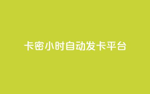卡密24小时自动发卡平台 - 全天候自动发卡系统一键获取卡密服务	。 第1张