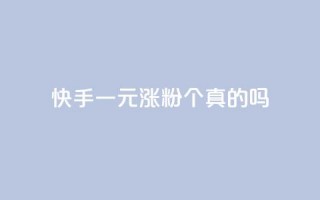 快手一元涨粉1000个真的吗？