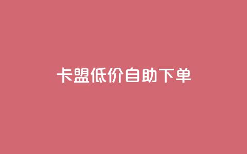 卡盟低价自助下单 - 低价自助下单：卡盟推广新选择!  第1张