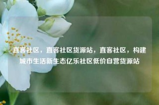 直客社区，直客社区货源站，直客社区，构建城市生活新生态亿乐社区低价自营货源站