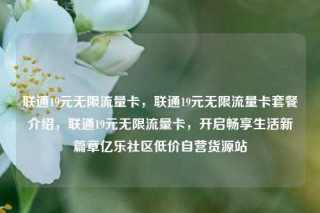 联通19元无限流量卡，联通19元无限流量卡套餐介绍，联通19元无限流量卡，开启畅享生活新篇章亿乐社区低价自营货源站