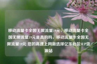 移动流量卡全国无限流量19元，移动流量卡全国无限流量19元是真的吗，移动流量卡全国无限流量19元 您的高速上网新选择亿乐社区SUP货源站